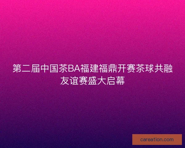 第二届中国茶BA福建福鼎开赛茶球共融友谊赛盛大启幕